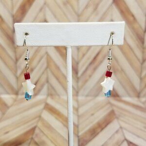 Handmade Patriotic Star Dangling Earrings
